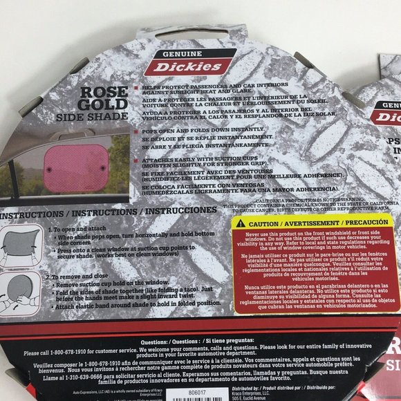 Genuine Dickies Side Window Sun Shade Car Passenger Protection Pink Rose Gold - Picture 4 of 12